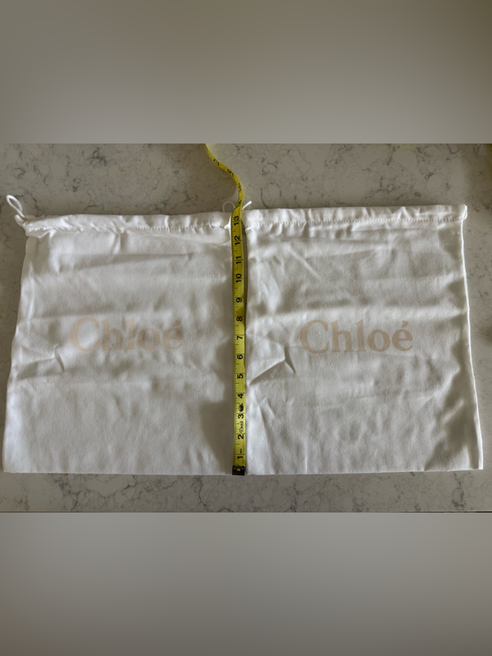 Chloé White Drawstring Dust Bag set of 2
